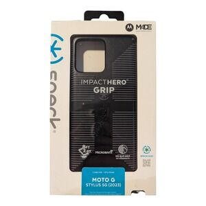 i1. Speck ImpactHero Grip Case for Motorola Moto G Stylus 5G (2023) - Black/Gray